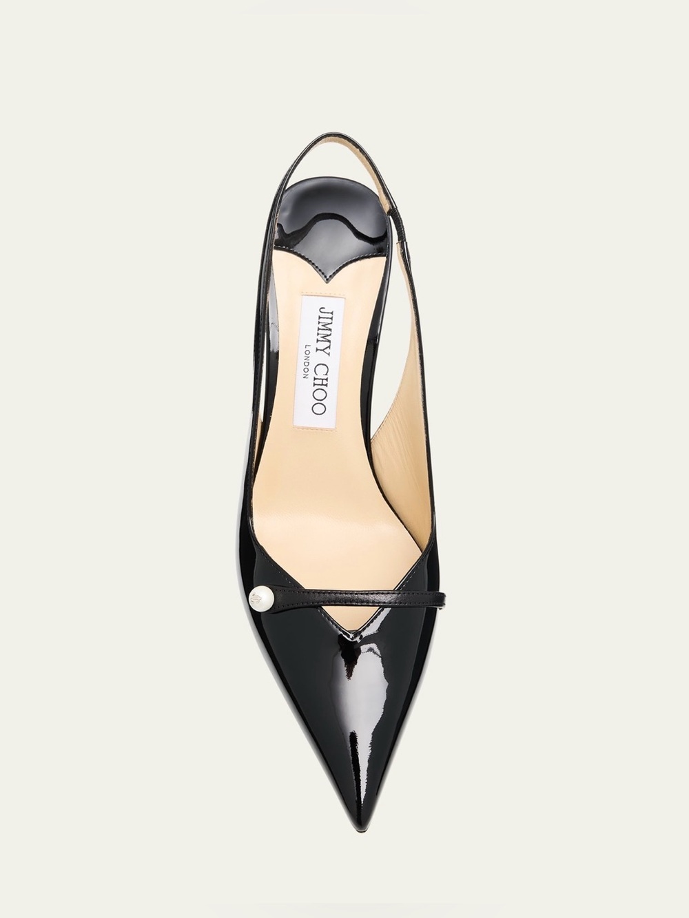 Jimmy Choo Women's Black Amita 85 Black Patent Nappa Leather Slingbacks Size 37